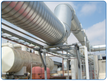 Suction piping with large aerodynamic radiuses